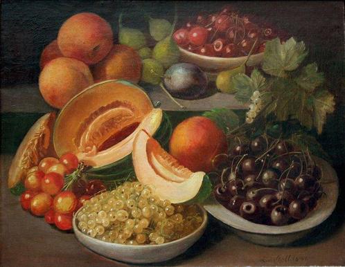 Leopold von (van) Stoll (1808 - 1889) - Still life with, Antiek en Kunst, Kunst | Schilderijen | Klassiek