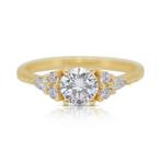 Ring - 18 karaat Geel goud -  0.87ct. tw. Diamant, Handtassen en Accessoires, Ringen, Nieuw