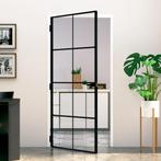 vidaXL Binnendeur 93x201,5 cm gehard glas en aluminium smal, Doe-het-zelf en Bouw, Deuren en Vliegenramen, Verzenden, Nieuw