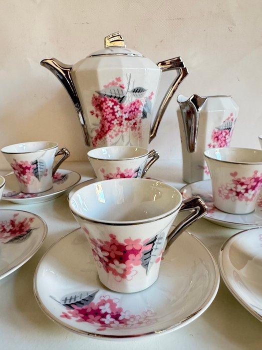 Limoges - U.C. - Koffieservies (18) - Porselein, Verzilverd, Antiek en Kunst, Antiek | Meubels | Tafels