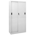 vidaXL Armoire à bureau porte coulissante Gris clair, Maison & Meubles, Verzenden, Neuf