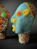 Kralenhoofden (2) - Bamileke - Kameroen (Zonder, Antiek en Kunst