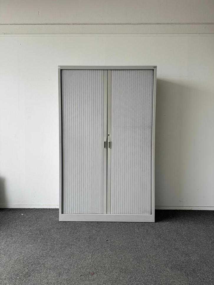 Roldeurkast -BASIC -b-keuze- 198x123x43cm - zilvergrijs met, Zakelijke goederen, Kantoor en Winkelinrichting | Kantoormeubilair en Inrichting
