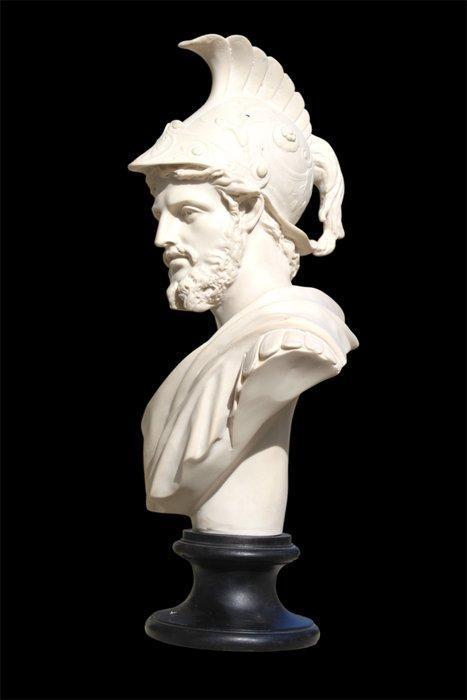 Buste, Bust of Ajax the Great (Greek warrior) – cast marble, Antiek en Kunst, Curiosa en Brocante