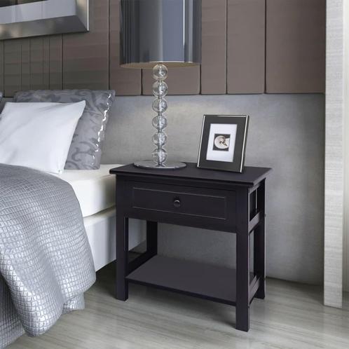 vidaXL Nachtkastjes 2 st hout zwart, Huis en Inrichting, Slaapkamer | Nachtkastjes, Nieuw, Verzenden