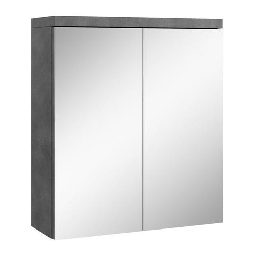 Badkamerkast Toledo 60 x 20 x 60 cm Donker Grijs Spiegelkast, Huis en Inrichting, Badkamer | Badkamermeubels, Nieuw, Verzenden