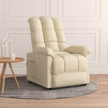 vidaXL Massagestoel stof crèmekleurig, Verzenden, Nieuw