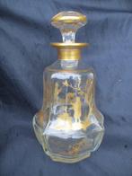 Baccarat - Carafe - Cristal. Flacon doré au chinois. Vers, Antiquités & Art