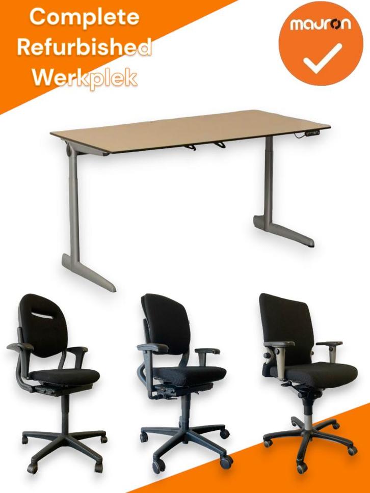 Refurbished Complete Werkplek -  Ahorn trespa blad - Elektri, Zakelijke goederen, Kantoor en Winkelinrichting | Kantoormeubilair en Inrichting