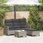 vidaXL 3-delige Tuinbankstel met kussens L-vormig poly, Tuin en Terras, Tuinsets en Loungesets, Verzenden, Nieuw
