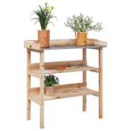 vidaXL Plantentafel met schappen 78x38x82,5 cm massief, Tuin en Terras, Bloembakken en Plantenbakken, Verzenden, Nieuw