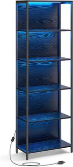 Boekenkast - Stalen Frame - LED-verlichting - Zwart, Ophalen of Verzenden, Nieuw, Modern