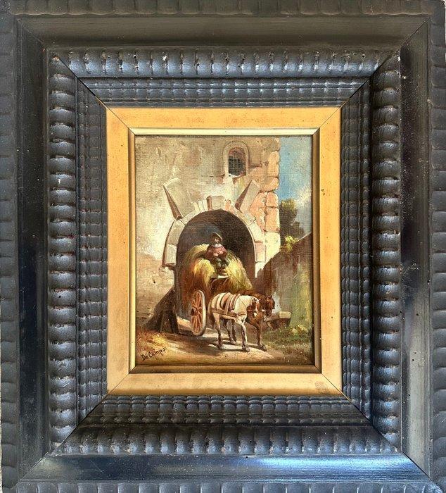 Alexandre Gabriel De Camps (1803-1866) - Uscita dal castello, Antiek en Kunst, Kunst | Schilderijen | Klassiek