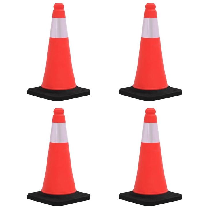 vidaXL Verkeerskegels met zware basis 4 st reflecterend 50, Huis en Inrichting, Woonaccessoires | Wanddecoraties, Nieuw, Verzenden