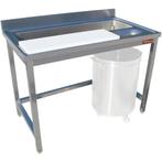 Spoeltafel | RVS/Polyethyleen | 1 Spoelbak + Afvalgat +, Zakelijke goederen, Horeca | Keukenapparatuur, Verzenden, Nieuw in verpakking