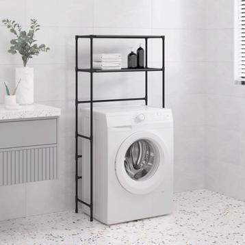 vidaXL Wasmachinerek 2-laags 69x28x143 cm ijzer zwart, Verzenden