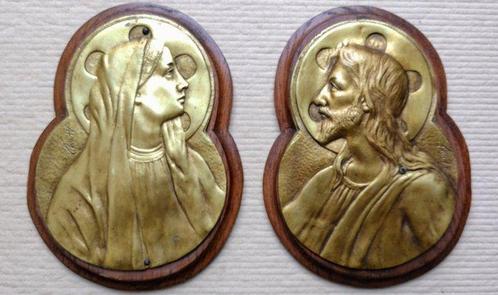Arthur Puyt (1873–1955) - Deux plaquettes dorées - Jésus et, Antiek en Kunst, Kunst | Niet-Westerse kunst