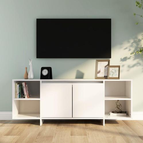 vidaXL Tv-meubel 130x35x50 cm bewerkt hout wit, Huis en Inrichting, Kasten |Televisiemeubels, Nieuw, Verzenden