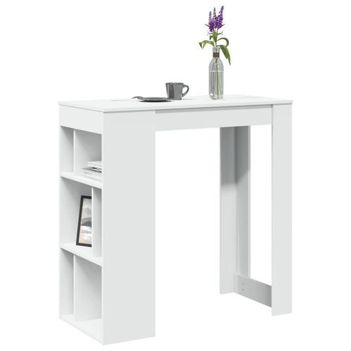 vidaXL Bartafel met rekken 102x50x103,5 cm bewerkt hout wit, Huis en Inrichting, Tafels | Eettafels, Nieuw, Verzenden