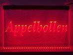 Appelbollen appel flappen neon bord lamp LED verlichting rec, Huis en Inrichting, Verzenden, Nieuw