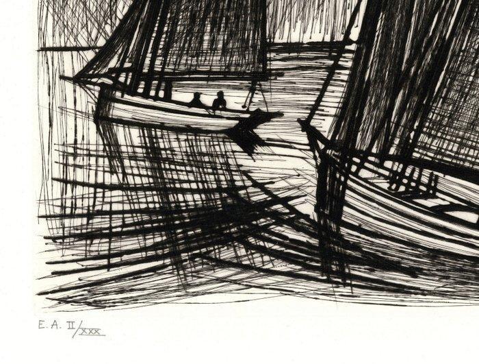Bernard Buffet (1928-1999) - Voiliers au large - Gravure, Antiek en Kunst, Antiek | Overige Antiek