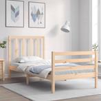 vidaXL Bedframe met hoofdbord massief hout, Huis en Inrichting, Slaapkamer | Bedden, Verzenden, Nieuw