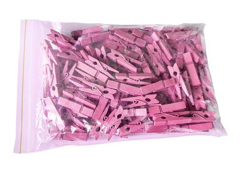 Set van 100 kleine wasknijpers van hout (35 mm, roze), Doe-het-zelf en Bouw, Gereedschap | Overige machines, Nieuw, Verzenden