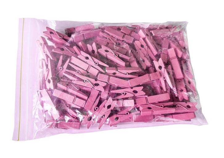Set van 100 kleine wasknijpers van hout (35 mm, roze), Doe-het-zelf en Bouw, Gereedschap | Overige machines, Nieuw, Verzenden