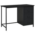 vidaXL Bureau industrieel met lades 105x52x75 cm staal zwart, Huis en Inrichting, Verzenden, Nieuw