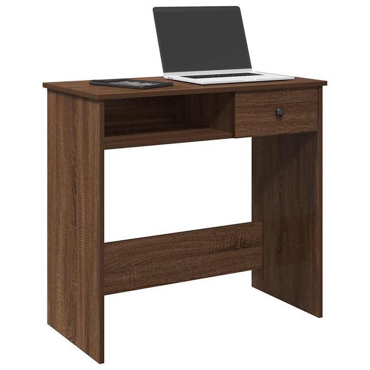 vidaXL Bureau 80x40x75 cm bewerkt hout bruin eikenkleur, Huis en Inrichting, Bureaus, Nieuw, Verzenden
