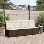 vidaXL Tuin Sofa met kussen Bruin Poly rattan, Verzenden, Nieuw
