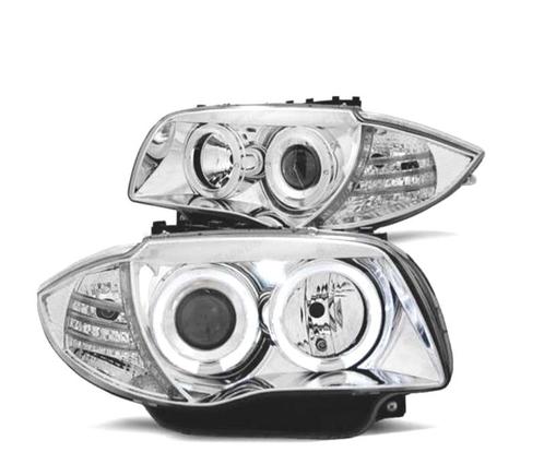 PHARES BMW SÉRIE 1 E81 E87 E82 E88 ANGEL EYES CCFL FOND CHRO, Auto-onderdelen, Verlichting, Verzenden