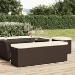 vidaXL Banc pouf avec coussin marron 110x30x40 cm résine, Verzenden, Neuf