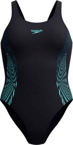 Speedo Placement Muscleback Dames Sportbadpak - Zwart/Groen, Kleding | Dames, Ondergoed en Lingerie, Verzenden