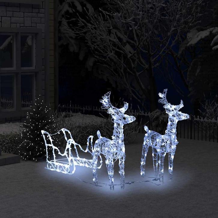 vidaXL Kerstversiering rendieren en slee 160 LEDs 130 cm, Diversen, Kerst, Nieuw, Verzenden