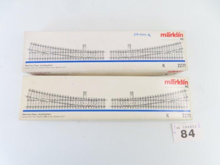 Märklin H0 - 2271 - Modeltreinsporen (2) - 4 Slanke wissels, Hobby en Vrije tijd, Modeltreinen | H0