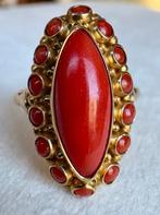 Ring - 14 karaat Geel goud Koraal - Koraal