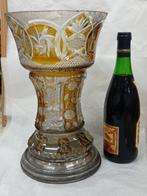 Vase -  Vase  - Argent loi 916 et cristal - Cristal taillé à, Antiquités & Art