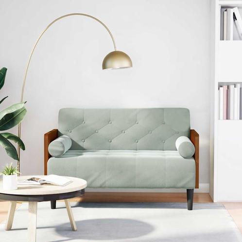 vidaXL Loveseat bank met bolsters kussens lichtgrijs 110 cm, Huis en Inrichting, Zetels | Zetels, Nieuw, Verzenden
