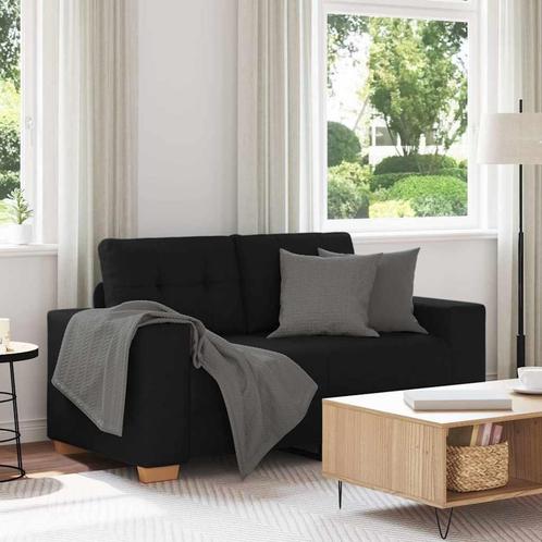 vidaXL Loveseat bank 120 cm stof zwart, Huis en Inrichting, Zetels | Zetels, Nieuw, Verzenden