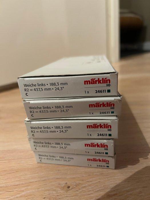 Märklin H0 - 24611 - Modeltreinsporen (5) - 5 rechte C rails, Hobby & Loisirs créatifs, Trains miniatures | HO