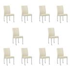 Set van 10 Leren eetkamerstoelen Comfort met wieltjes -, Huis en Inrichting, Ophalen of Verzenden, Nieuw, Leer, Eén