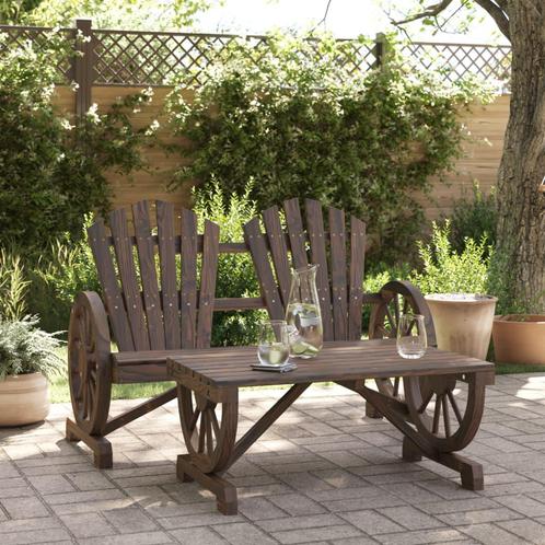 vidaXL 2-delige Loungeset massief vurenhout, Tuin en Terras, Tuinsets en Loungesets, Nieuw, Verzenden