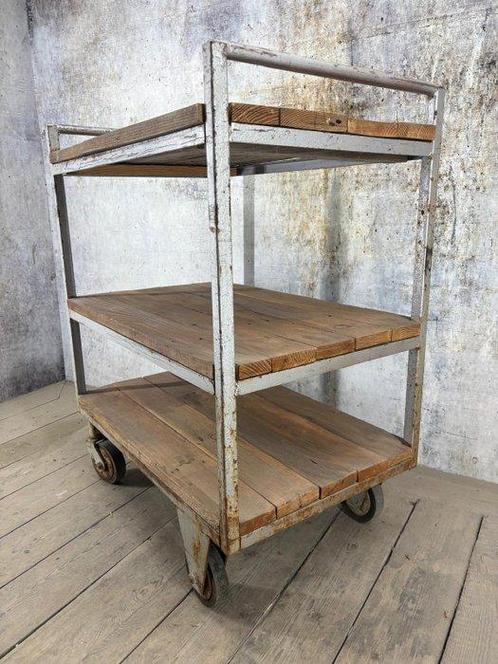 Chariot de service - Acier, Bois, Antiek en Kunst, Curiosa en Brocante