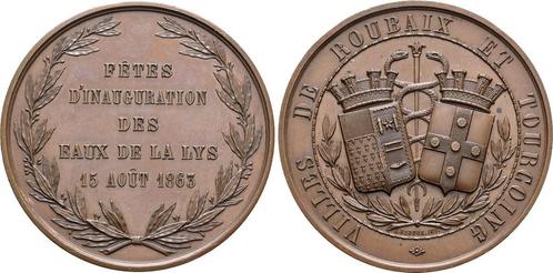 Brons medaille 1863 Frankreich Napoleon Iii 1852-1871, Timbres & Monnaies, Pièces & Médailles, Envoi