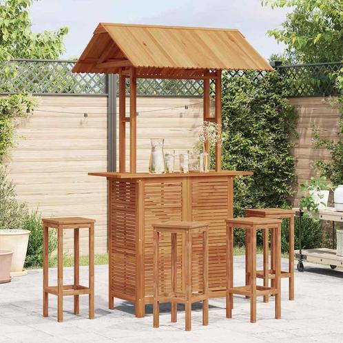 vidaXL Bartafel met dak voor buiten 113x106x217 cm massief, Tuin en Terras, Tuintafels, Nieuw, Verzenden