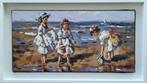 Francis Cristaux (1950) - Les filles au bord de la mer, Antiek en Kunst, Kunst | Schilderijen | Klassiek