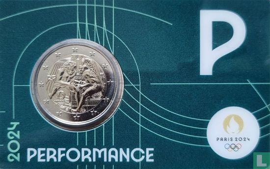 Frankrijk 2 euro 2024 (groene coincard) Olympische Zomer..., Postzegels en Munten, Munten | Europa | Euromunten, Losse munt, 2 euro