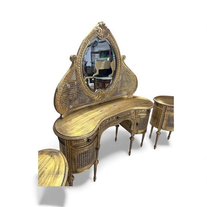 Kaptafelset (4) - spiegel, Naaldhout - Kaptafel, Antiek en Kunst, Curiosa en Brocante