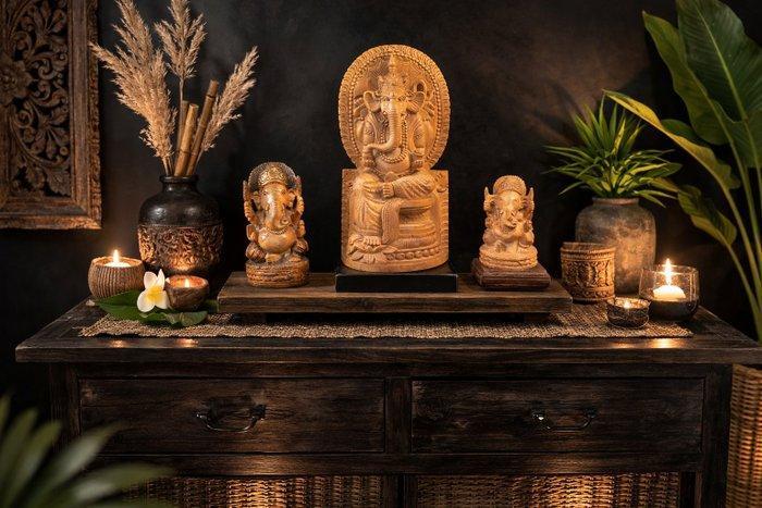 Drie Lord Ganesha beelden - Beeld - Azië (Zonder, Antiek en Kunst, Kunst | Niet-Westerse kunst